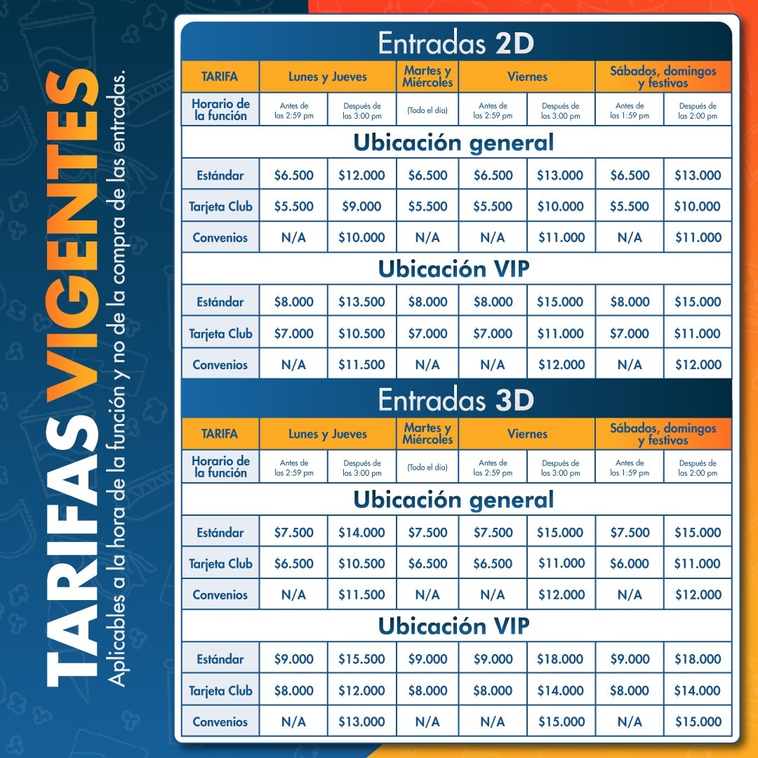 Tarifas Vigentes